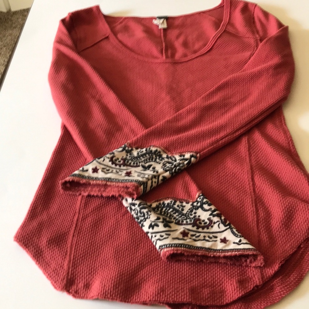 Free People thermal shirt with bandana sle…